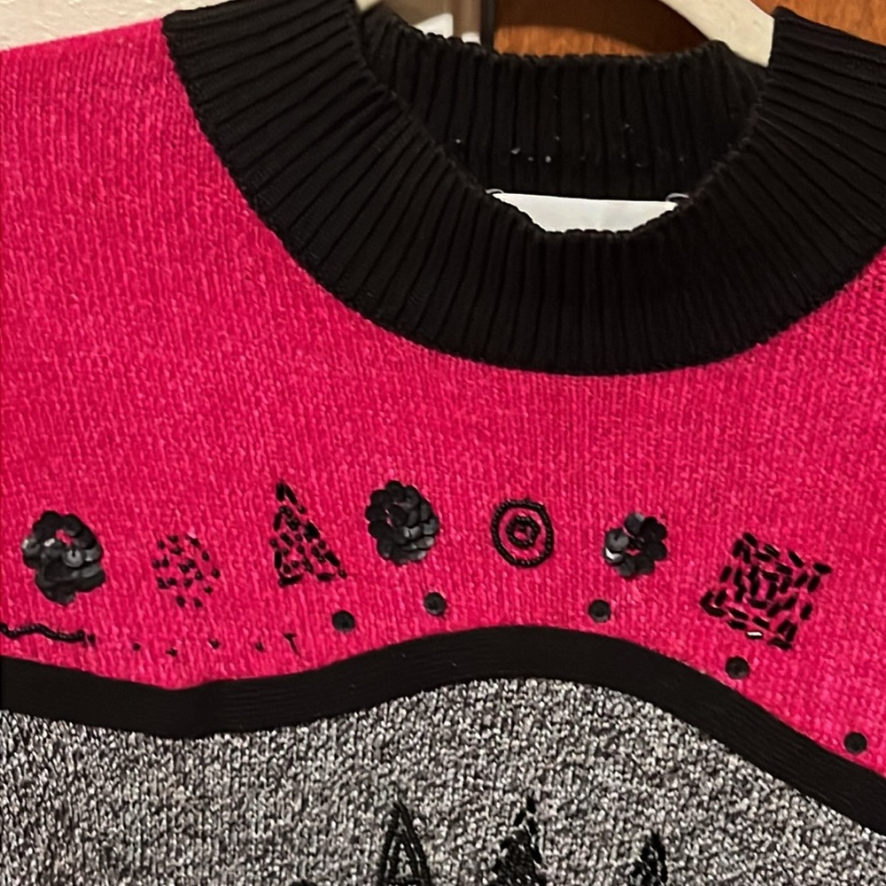 Alfred Dunner Color Block Sequined Sweater - image 4